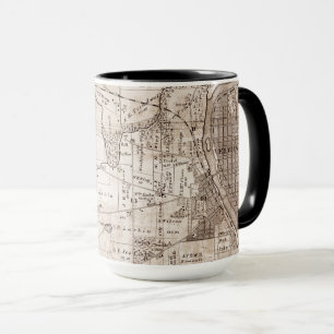 Elgin Illinois 1870 Plat Karta Fox River Mugg