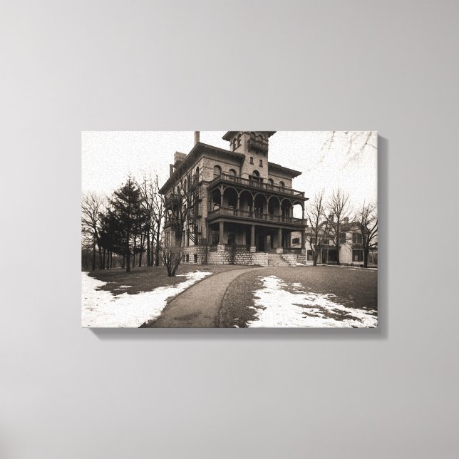 Elgin Illinois 1890's Sherman Hospital Byggnad Canvastryck (Framsida)