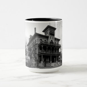 Elgin Illinois 1890's Sherman Hospital Byggnad Mugg