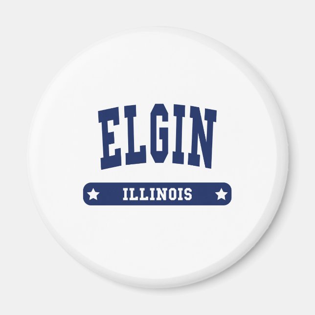 Elgin Illinois College Stil T shirts Magnet (Framsidan)