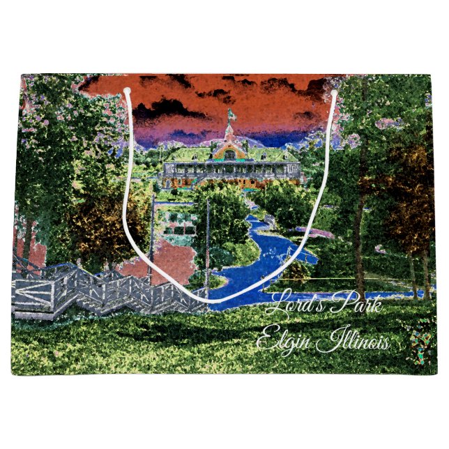 ELGIN ILLINOIS LORDS PARK PAVILION 1920'S ART VIEW (Framsidan)