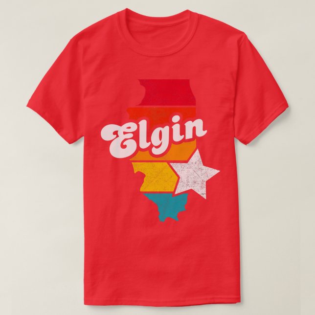Elgin Illinois Vintage Distress Souvenir 1 T Shirt (Design framsida)