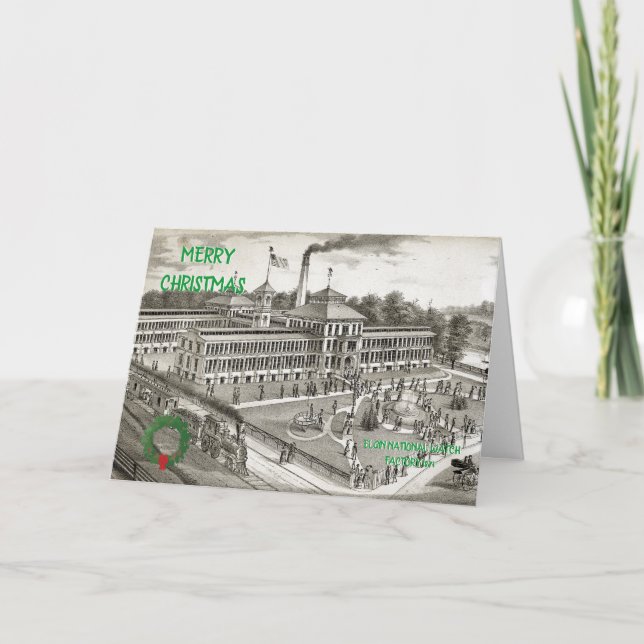 ELGIN NATIONAL WATCH Company ELGIN ILLINOIS 1871 Helgkort (Framsida)