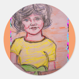 elgitarr från leksak runt klistermärke