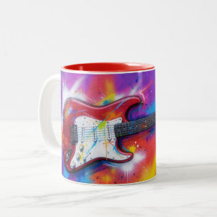 Elgitarr Graffiti Style Konst Mugg