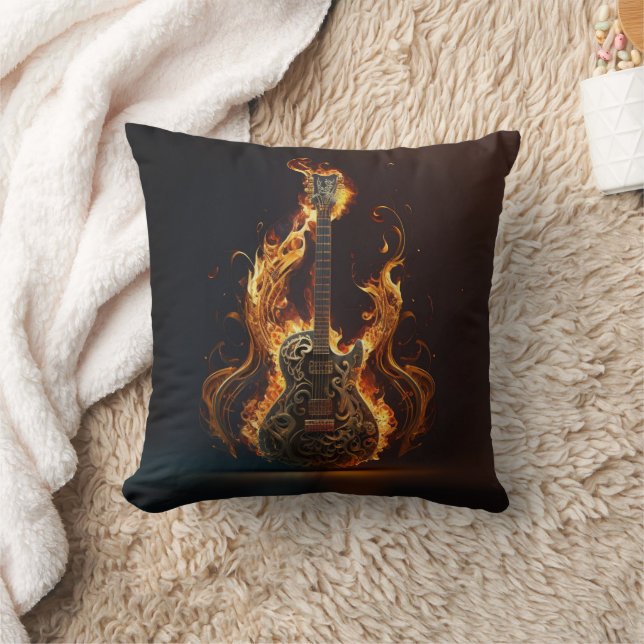 Elgitarr i brand                            kudde (Filt)