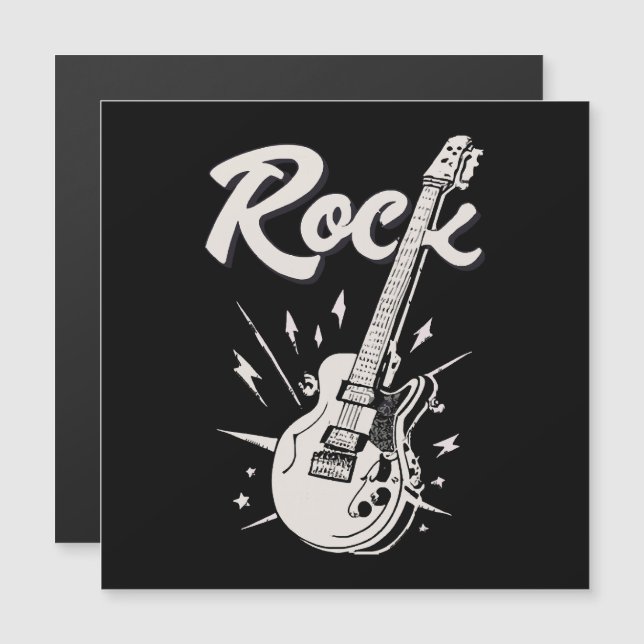 Elgitarr med rocktext (Fram/baksida)