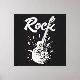 Elgitarr med rocktext canvastryck