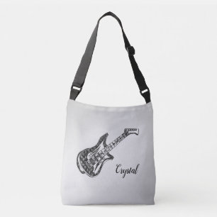 Elgitarr på silver axelväska