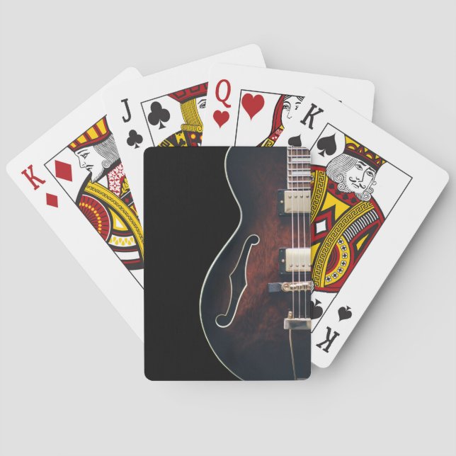Elgitarr på svart casinokort (Baksidan)