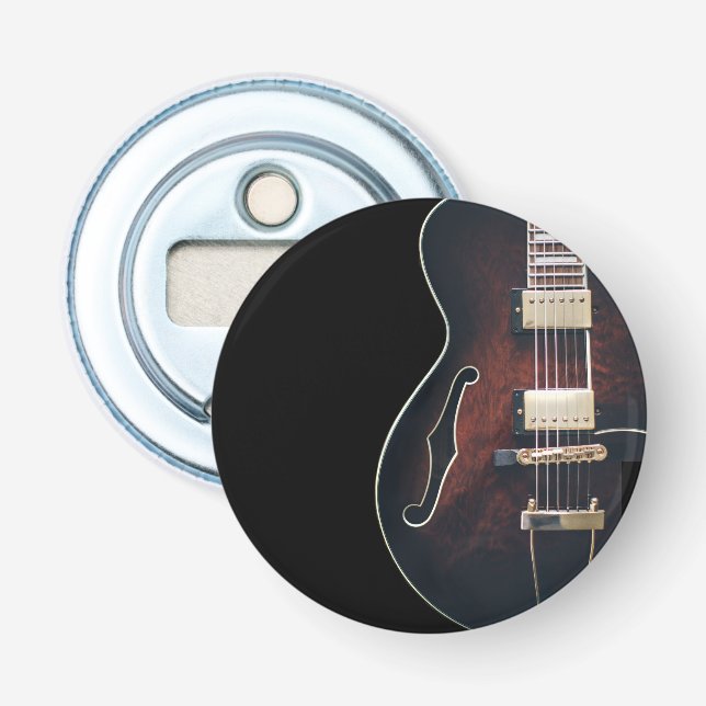 Elgitarr på svart flasköppnare (Framsidan)