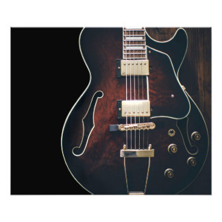 Elgitarr på svart fototryck