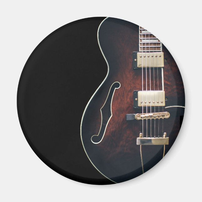 Elgitarr på svart magnet (Framsidan)