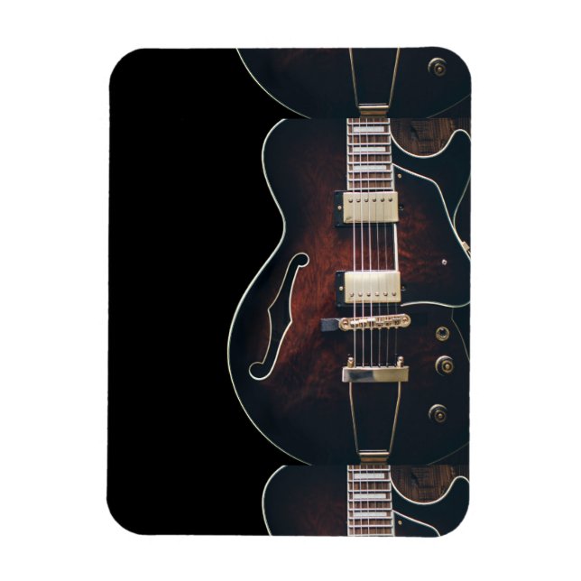 Elgitarr på svart magnet (Vertikal)