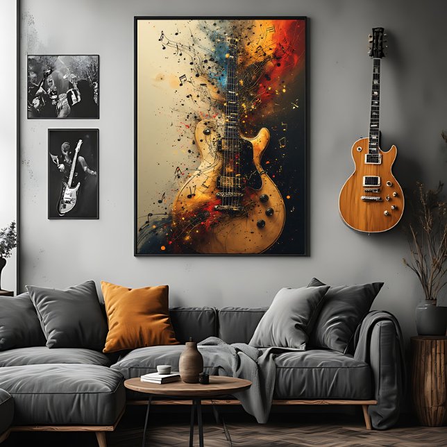 Elgitarr Splatter-målning Rockmusik Poster (Skapare uppladdad)