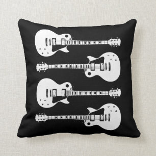 Elgitarrer Grafik i Vit Kudde