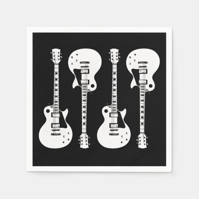 Elgitarrer Grafik i Vit Pappersservett (Framsidan)
