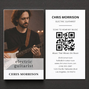 Elgitarrist Musiker QR-kod Foto Visitkort