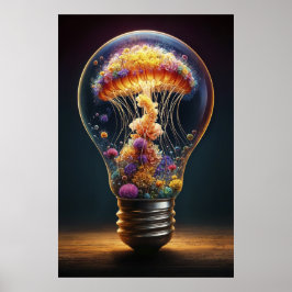 Elglöd av brant bioluminiscens poster