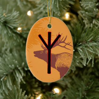 Elhaz Viking Rune Yule Ornament - Skydd!