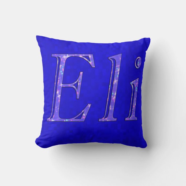 Eli Namn Logotyp om blå mosaik Kudde (Framsida)