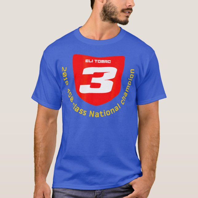 ELI TOMAC 2018 450 CHAMPION FLÄKT TSHIRT RED PLATE T SHIRT (Framsida)