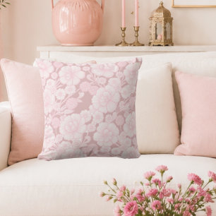 Elia 🌸 Mjuk Rosa Barock Floral Kudde