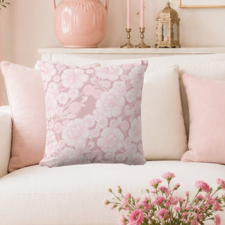 Elia 🌸 Mjuk Rosa Barock Floral Kudde
