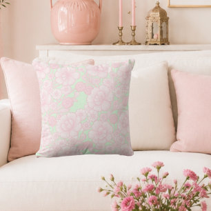 Elia 🌸 Mjuk Rosa Barock Floral Kudde