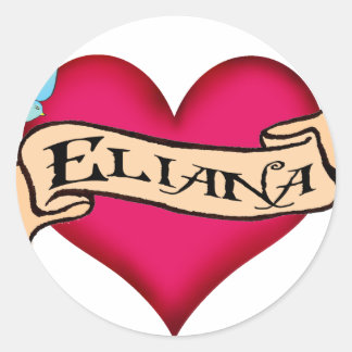 Eliana - Anpassningsbar Heart Tattoo Runt Klistermärke