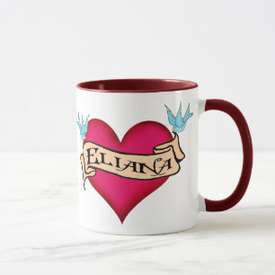Eliana - beställnings- hjärtatatuering mugg