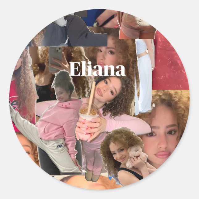 Eliana Kalogeras Collage Sticker Runt Klistermärke (Framsida)