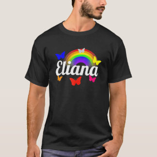 Eliana Namn Introduction Kidcore Rainbow Hej Kin T Shirt
