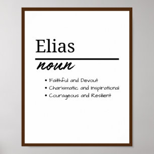 Elias, Boy Personalized Namndefinition Poster
