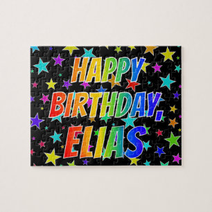 "ELIAS" Första Namn, Roligten "GRATTIS PÅ FÖDELSED Pussel