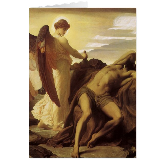 Elias i vildmarken av Lord Frederic Leighton Hälsningskort (Framsidan)