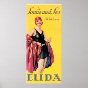 ELIDA CREMES German Cosmetics Cream Beauty Loge Poster