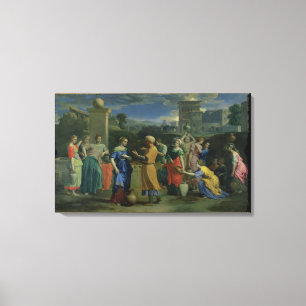Eliezer och Rebecca på brunnen, 1648 (olja på ca Canvastryck