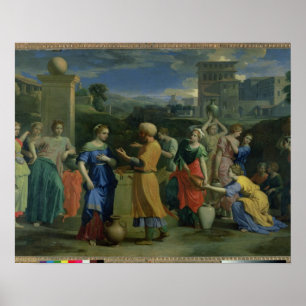 Eliezer och Rebecca på brunnen, 1648 (olja på ca Poster