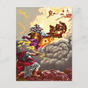 Elijah Ascends to Heaven postcard Vykort