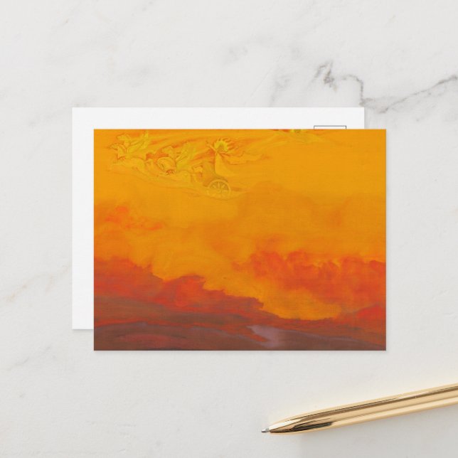 Elijah av Nicholas Roerich Vykort (Fram/Back In Situ)