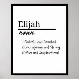 Elijah, Boy Personlig Namn Definition Poster