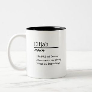 Elijah, Boy Personlig Namn Definition Två-Tonad Mugg