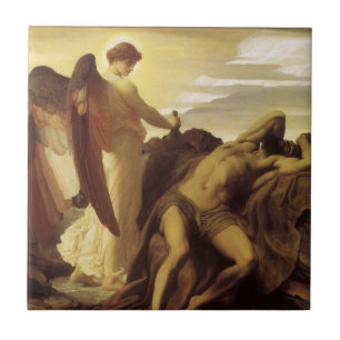 Elijah i vildmarken av Lord Frederic Leighton Kakelplatta