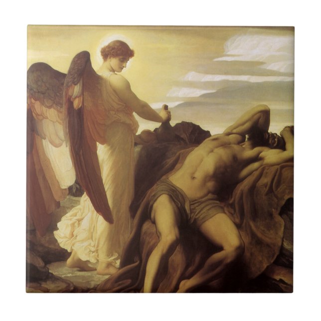Elijah i vildmarken av Lord Frederic Leighton Kakelplatta (Framsidan)