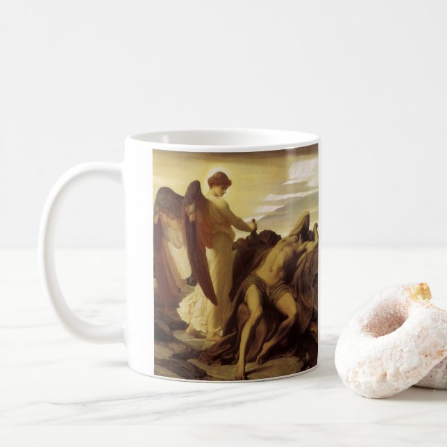 Elijah i Wilderness av Lord Frederic Leighton Kaffemugg (Med munk)