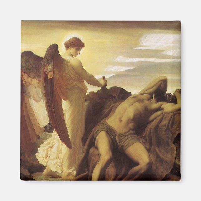 Elijah i Wilderness av Lord Frederic Leighton Magnet (Framsidan)
