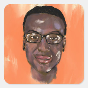 elijah mcclain-målning fyrkantigt klistermärke