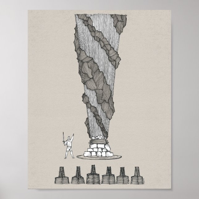 Elijah på berget Carmel - Brand från himlen Poster (Framsidan)