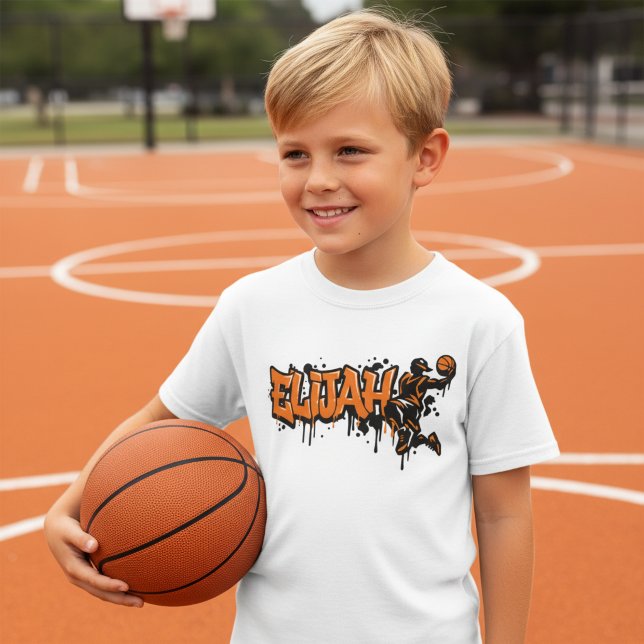 Elijah Personlig Graffiti Basketboll  T Shirt (Elijah Personalized Basketball Graffiti T-Shirt)